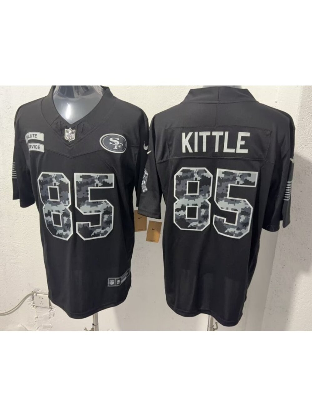 George Kittle Black 85 STS Jersey Stitched